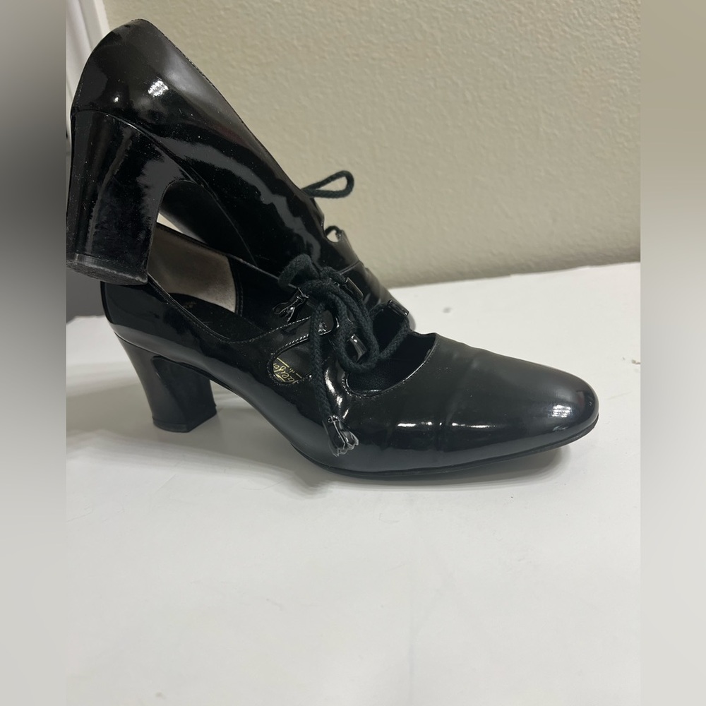 VINTAGE Joyce California MADE IN SPAIN Black SHOE Size 7 heels